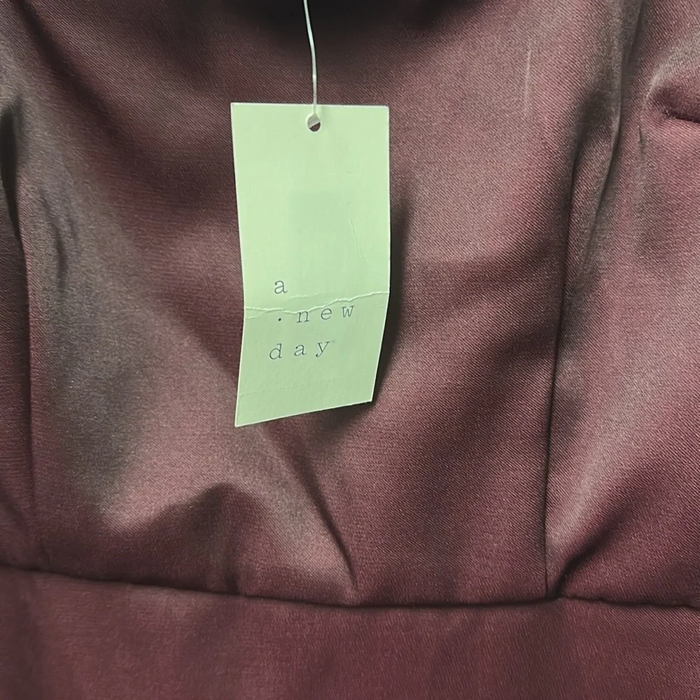 A New Day Women’s Heavy Satin Mini Dress Burgundy Size 8